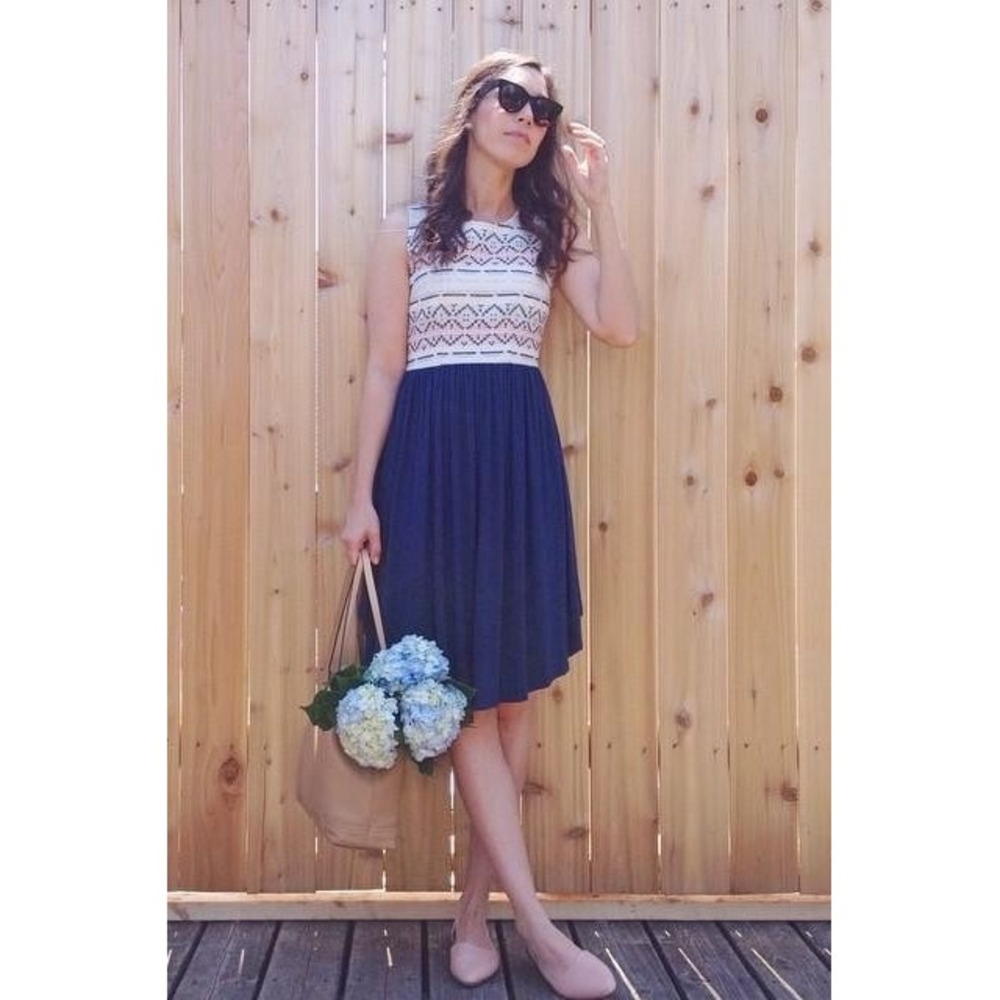 Anthropologie‎ Dolan Sabado Geometric Mixed Media Dress Size Small Resort